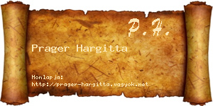 Prager Hargitta névjegykártya